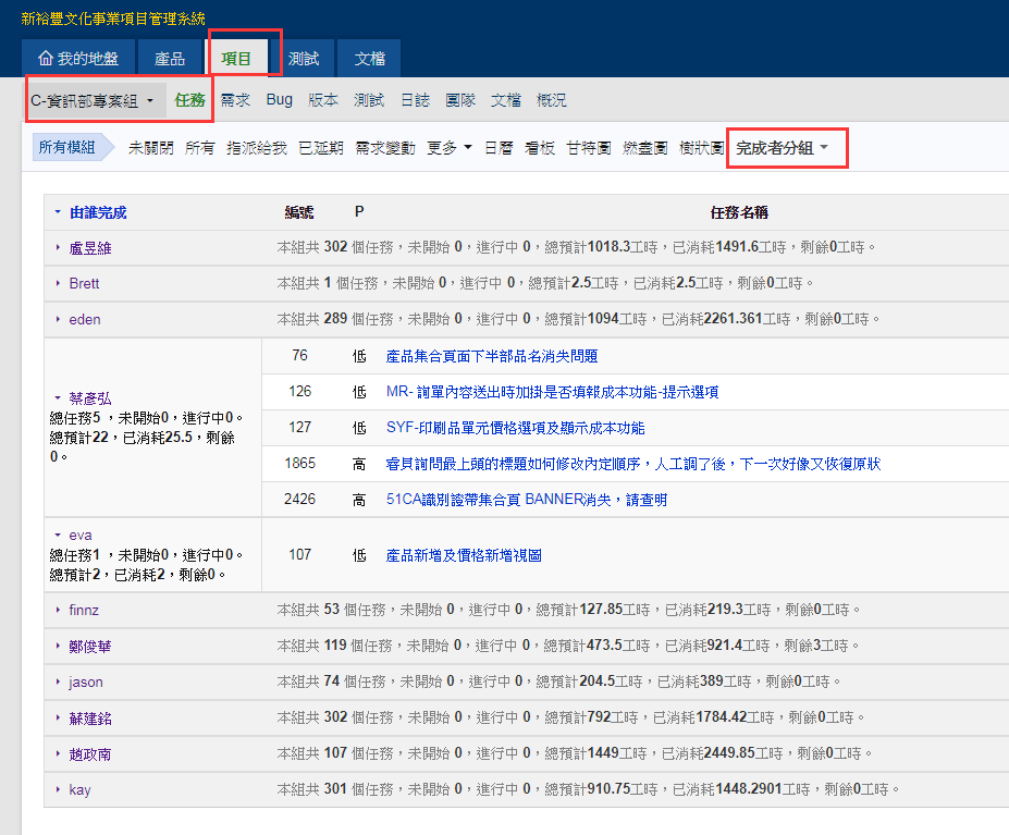 OA 個人導航列